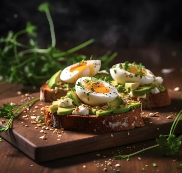 Brood met ei en anders lekkers erop.